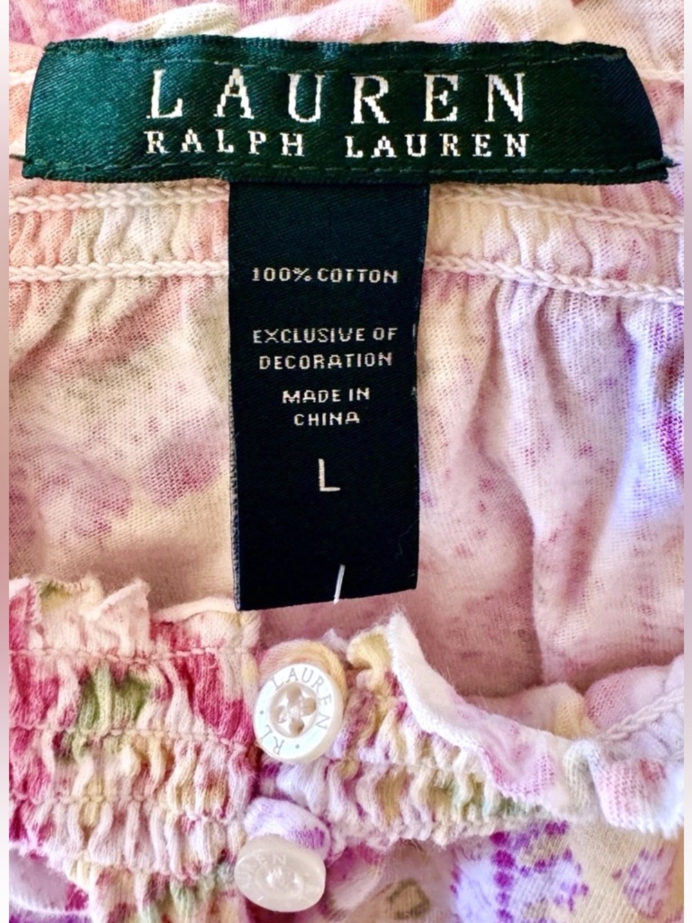 💜LAUREN RALPF LAUREN💜 PASTEL PAISLEY COTTON CAP SLEEVE LONG PANT PAJAMA SET EUC - Picture 8 of 12
